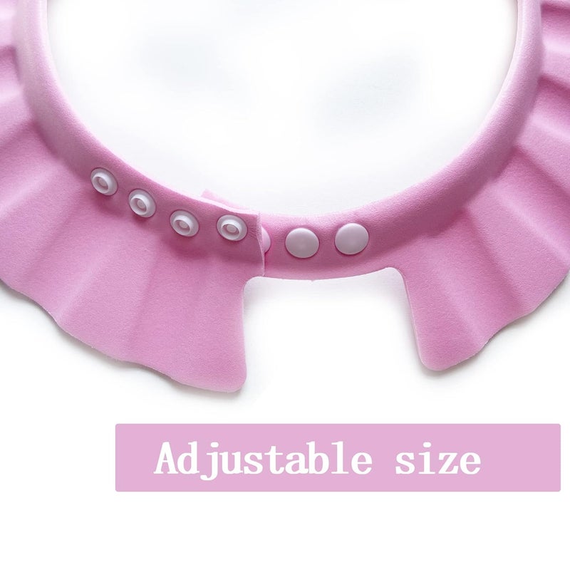 KOMIDK Baby Shower Cap Soft Adjustable Baby Bath Head Cap Visor for Washing Hair Shower Bathing Protection Bath Cap for Toddler, Baby, Kids, Children (Pink) - Image 3